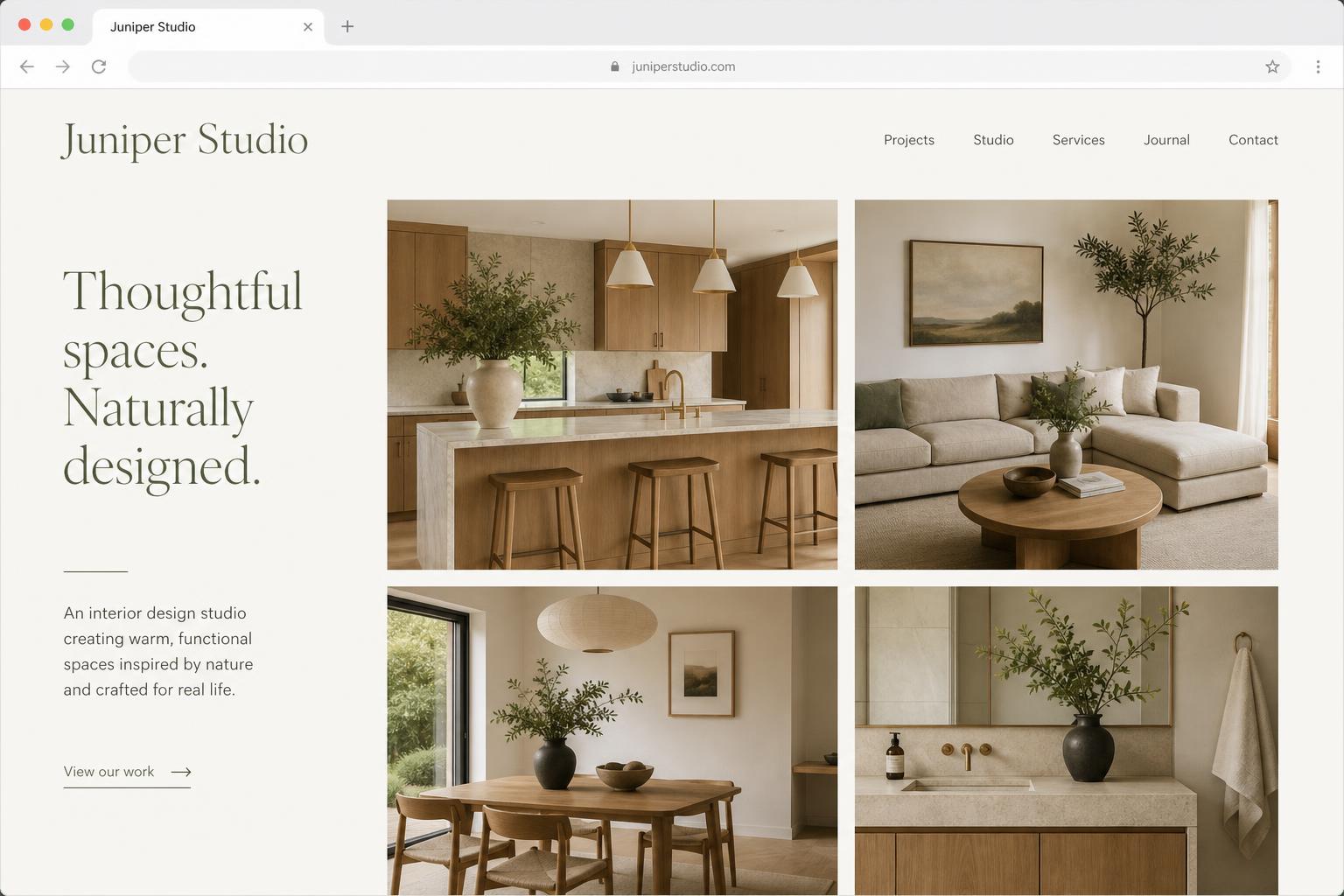 Juniper Studio website — designed and built by M&O Ventures